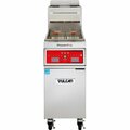 Vulcan 1TR45C-1 PowerFry3 Natural Gas 45-50 lb. Floor Fryer with Computer Controls - 70000 BTU 9011TR45CN